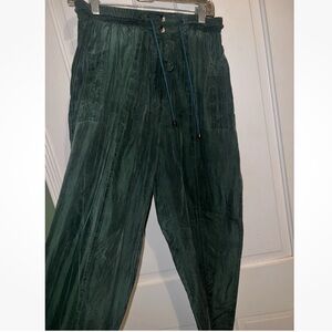 Vintage SANDWASH SILK by BIANCA pants Forest Green Loose Straight Leg XS-M